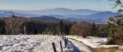 Polana Stumorgowa ↔ Przełęcz pod Małym Krzystonowem [Babia Góra i Pasmo Babiogórskie z Polany Stumorgowej]