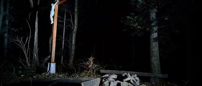 Myślenice, ul. Zamkowa ↔ Pod Uklejną [Miejsce na ognisko przy krzyżu między Uklejną a Myślenicami (listopad 2025)]