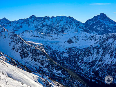 Tatry Wysokie z Kasprowego Wierchu - od Szczyrbskiego Szczytu po Krywań