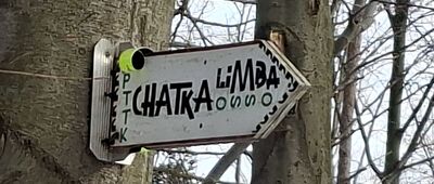 Przełęcz Bukowska, odejście szlaku niebieskiego