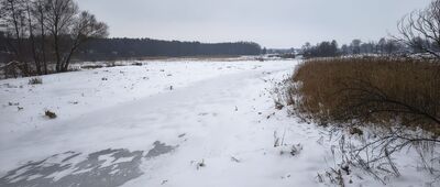 Zemborzyce, most na Bystrzycy [Bystrzyca skuta lodem]