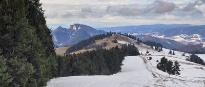 Pod Durbaszką ↔ Durbaszka [Wysoki Wierch, w tle Trzy Korony, spod Durbaszki]