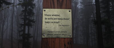 Myślenice, ul. Zamkowa ↔ Pod Uklejną [Krzyż w pobliżu szczytu Uklejna]