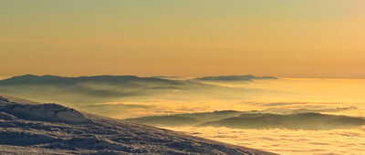 Babia Góra, dojście szlaku żółtego [Wschód słońca na Babiej Górze]