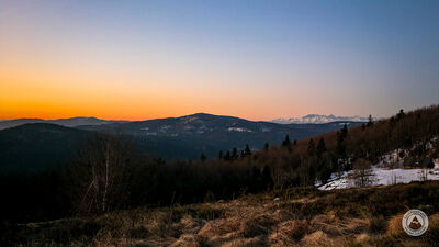 Brzask nad Polaną Skalne z widokiem na Tatry