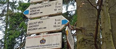 Rozcestník na Javorovém vrchu