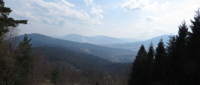 Przełęcz Jaworzyce ↔ Rozejście szlaków pod Lubomirem [Wierzbanowska Góra, Śnieżnica, Ćwilin]