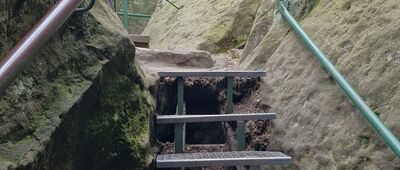 Szczeliniec Wielki, przełęcz ↔ Wejście na trasę turystyczną im. Franciszka Pabla