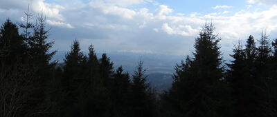 Schronisko PTTK Turbacz [98,8km - Widok na Tatry ze Schroniska PTTK na Turbaczu]