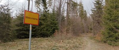 Przełęcz Jałowiecka, odejście szlaku czarnego