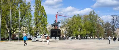 Lublin, Krakowskie Przedmieście [pomnik J. Piłsudskiego]