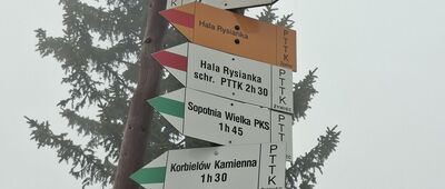 Hala Miziowa, skrzyżowanie szlaków