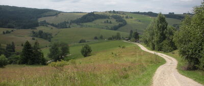 Nad Wojkową [widok na zejście do Wojkowej]