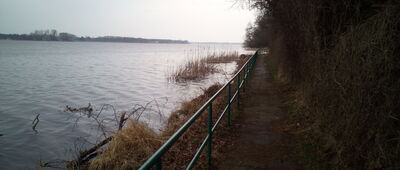 Serock, ul. Rybaki ↔ Zegrzynek [wzdłuż rzeki Narew, dużo tu opuszczonych ośrodków z czasów PRL-u.]