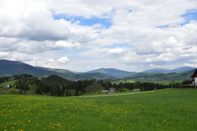 od lewej wielka piątka - Luboń Wielki 1022m Szczebel 977 Lubogoszcz 968m Śnieżnica 1007m Ćwilin 1072m